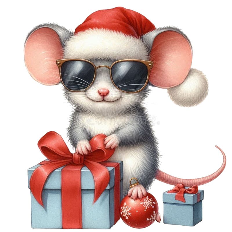 盖茨比可爱的圣诞节剪贴画水彩 皇族释放例证