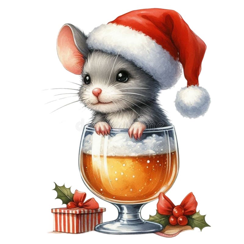 盖茨比可爱的圣诞节剪贴画水彩 向量例证