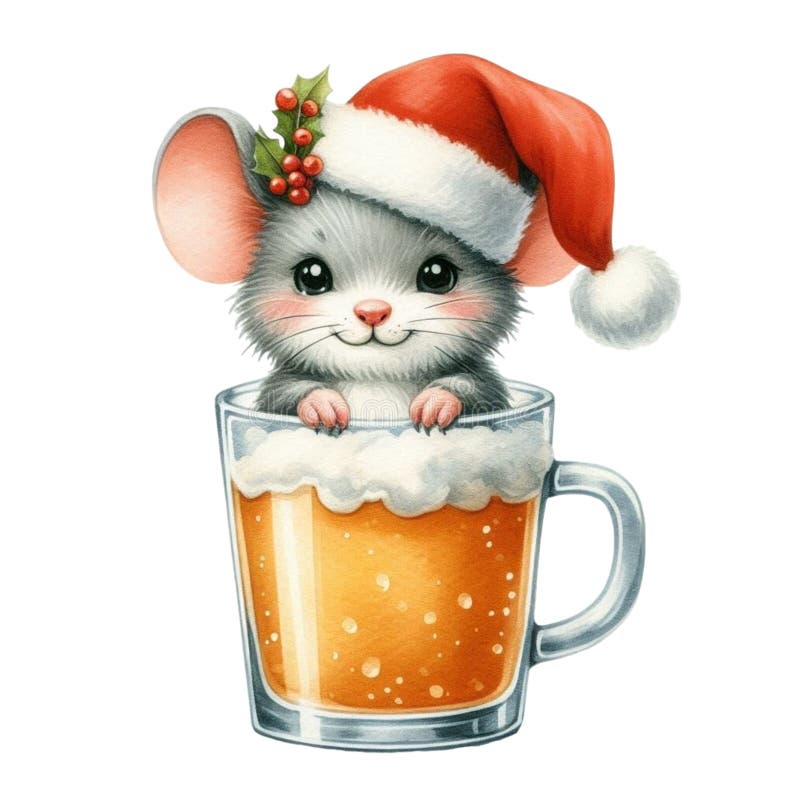 盖茨比可爱的圣诞节剪贴画水彩 向量例证