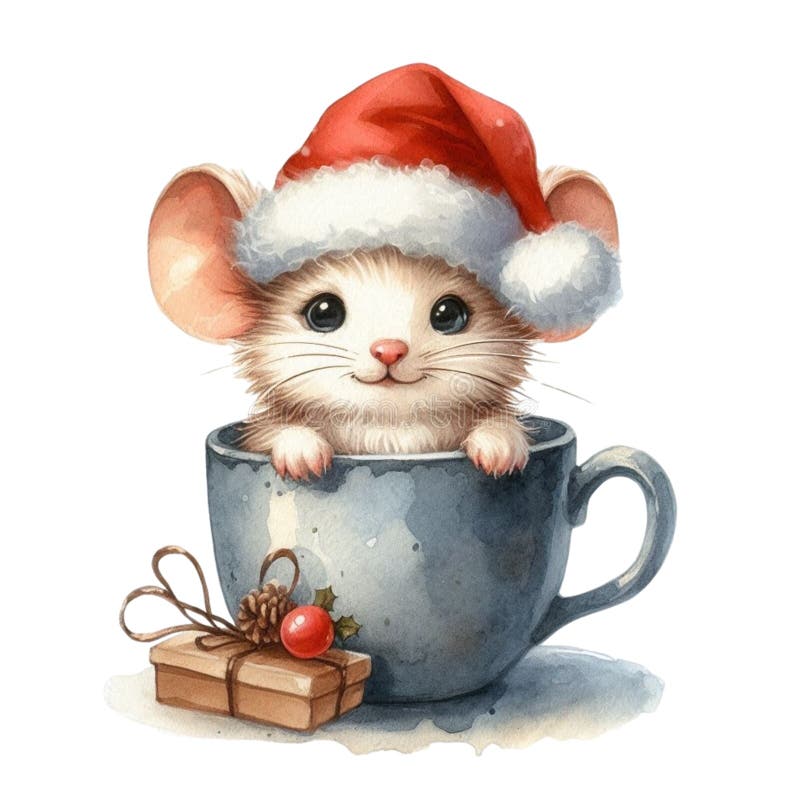 盖茨比可爱的圣诞节剪贴画水彩 皇族释放例证