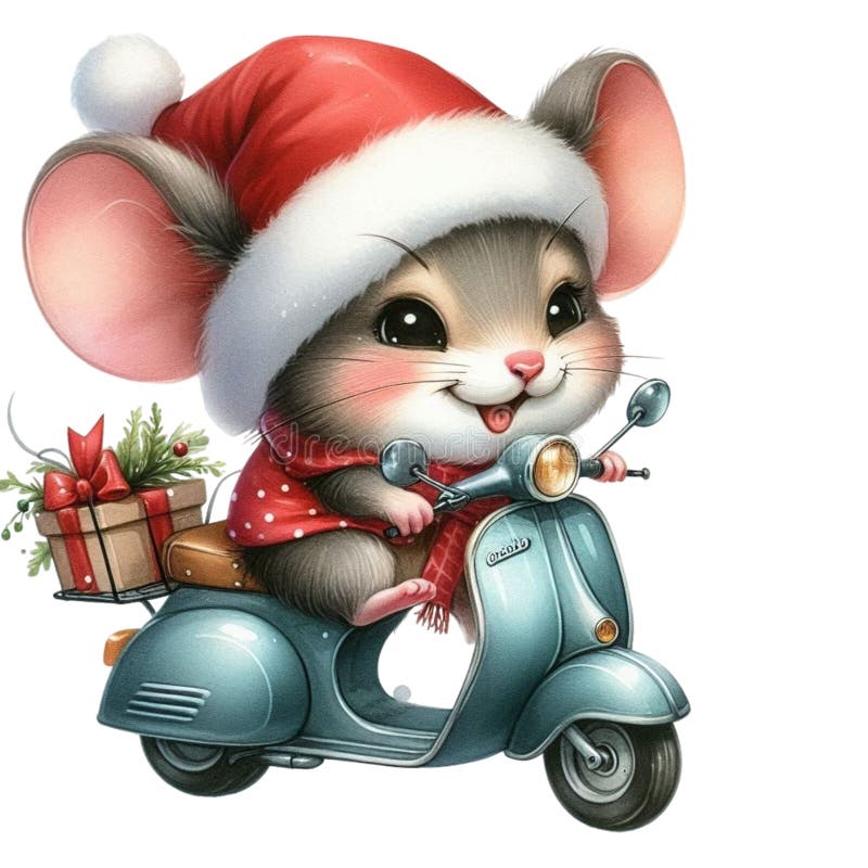 盖茨比可爱的圣诞节剪贴画水彩 库存例证