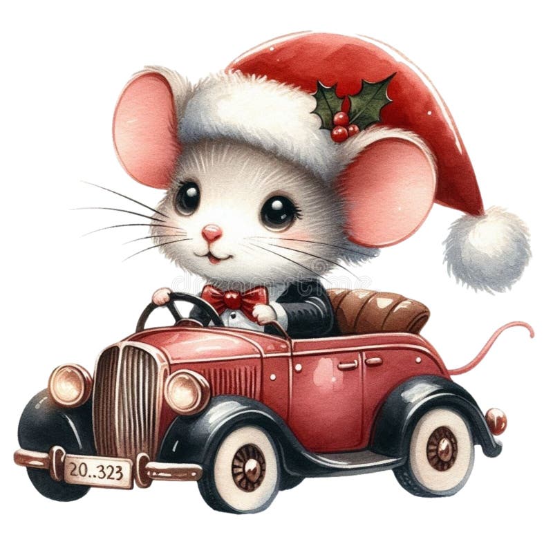 盖茨比可爱的圣诞节剪贴画水彩 库存例证