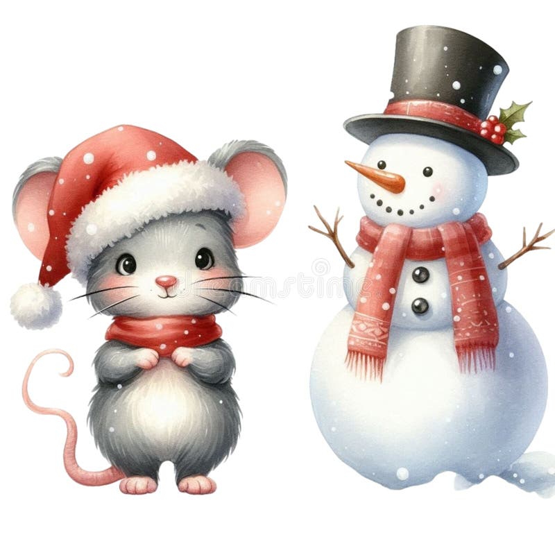 盖茨比可爱的圣诞节剪贴画水彩 向量例证