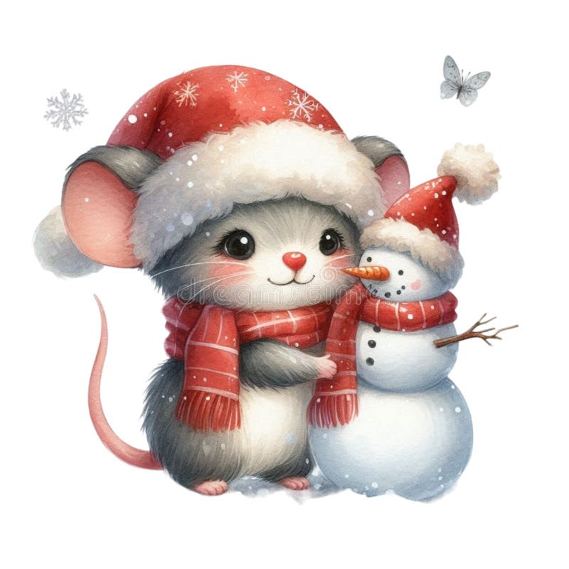 盖茨比可爱的圣诞节剪贴画水彩 向量例证