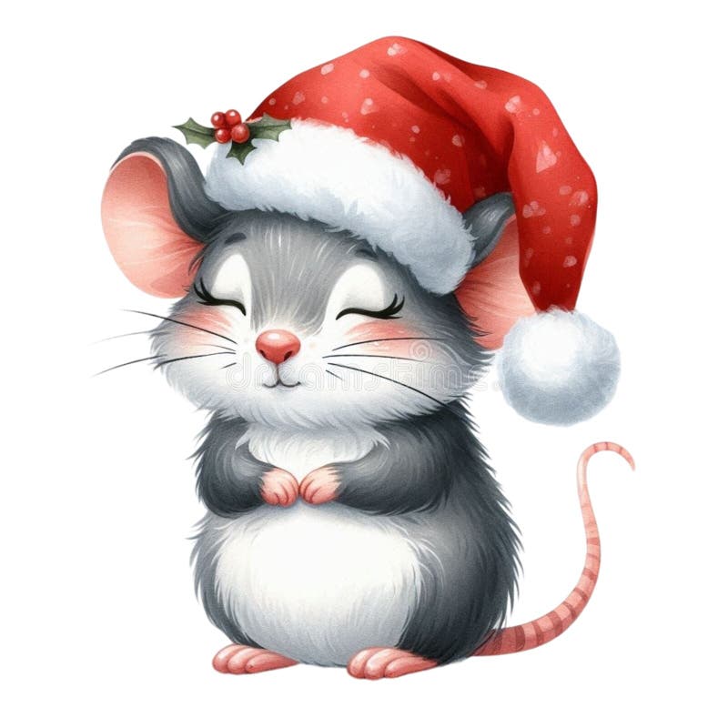 盖茨比可爱的圣诞节剪贴画水彩 库存例证