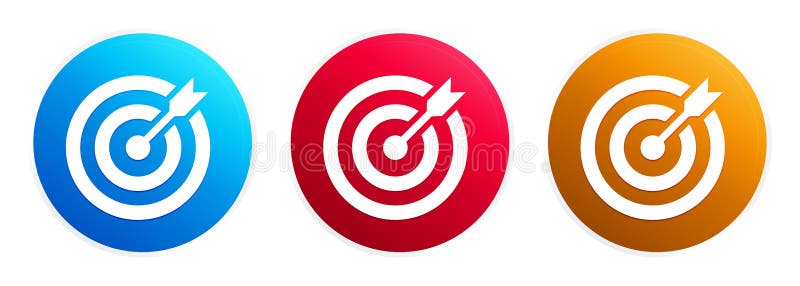 目标箭头图标高级时尚圆角按钮集 库存例证 目标箭头图标高级时尚圆角按钮集 库存例证