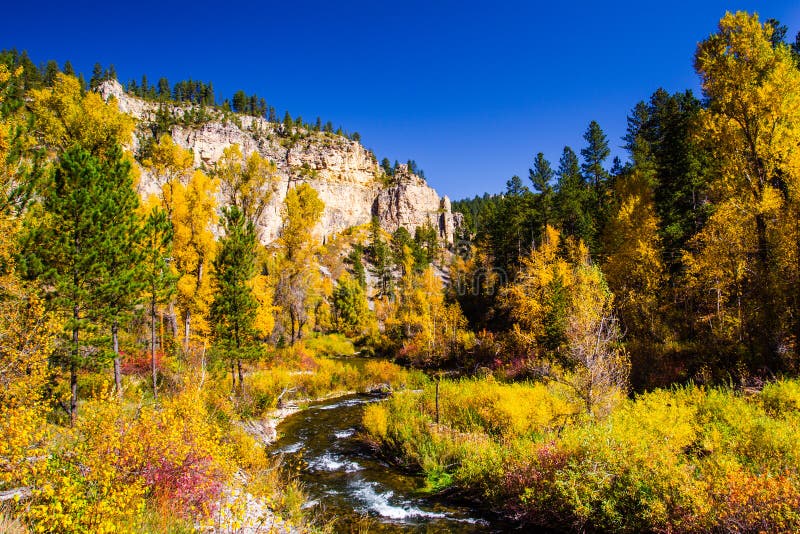 Autumn Colors of Spearfish Canyon, Black Hills, South Dakota. Autumn Colors of Spearfish Canyon, Black Hills, South Dakota