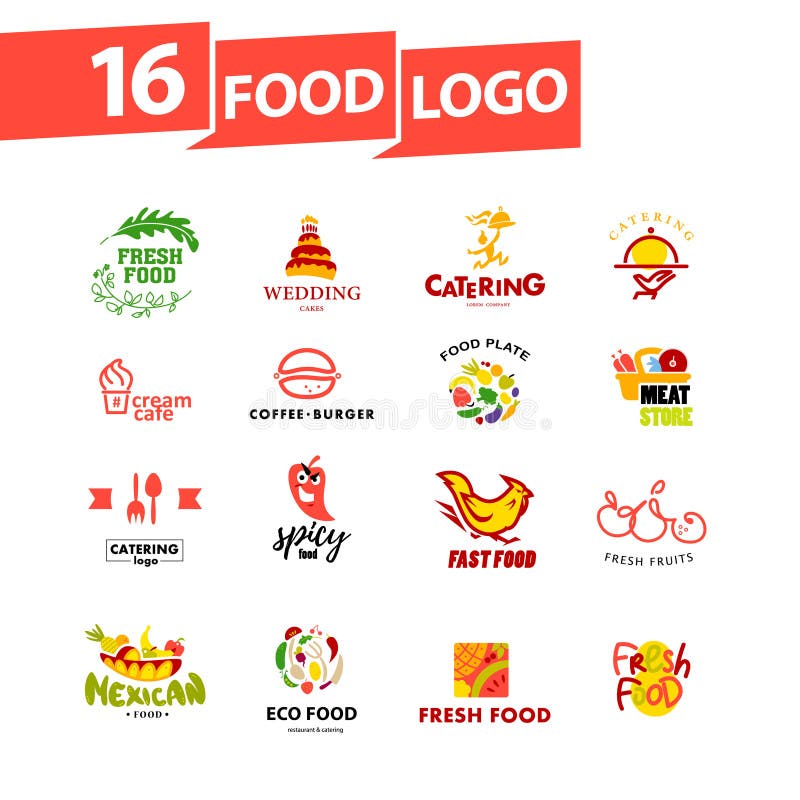 矢量简单扁平食物标志 皇族释放例证