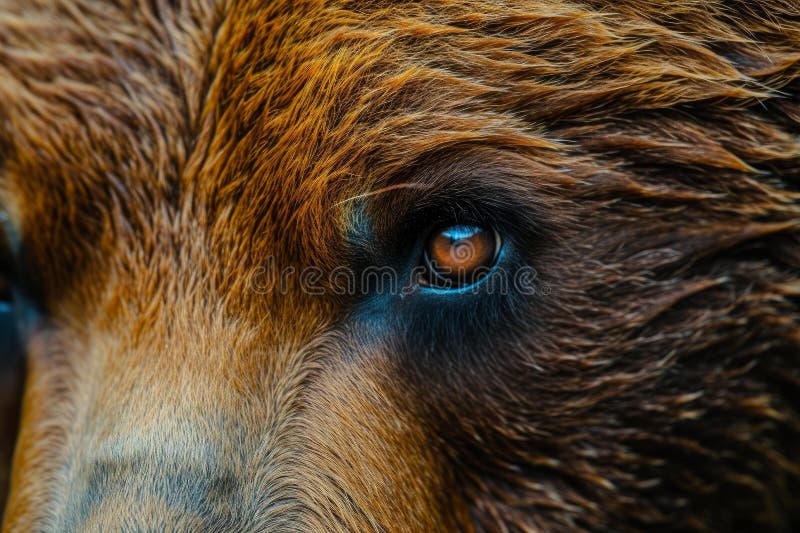 Mysterious Bear eye closeup wildlife. Summer animal. Generate Ai AI generated. Mysterious Bear eye closeup wildlife. Summer animal. Generate Ai AI generated