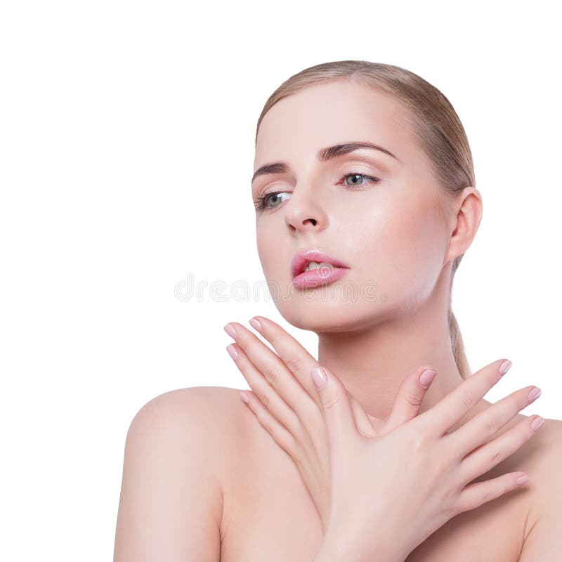 20秀丽世纪纵向回顾展复核s妇女xx 有完善的新鲜的干净的皮肤和自然专业构成的美丽的温泉模型女孩 白肤金发 免版税图库摄影 20秀丽世纪纵向回顾展复核s妇女xx 有完善的新鲜的干净的皮肤和自然专业构成的美丽的温泉模型女孩 白肤金发 免版税图库摄影