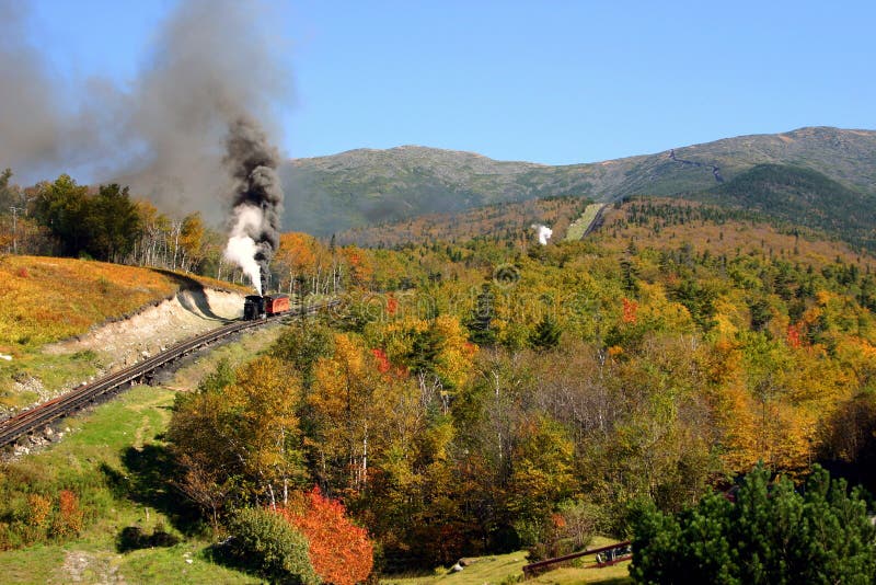Autumn has come to Mount Washington, New Hampshire. The cog railway takes visitors to the top and the NOAA weather station. Autumn has come to Mount Washington, New Hampshire. The cog railway takes visitors to the top and the NOAA weather station.
