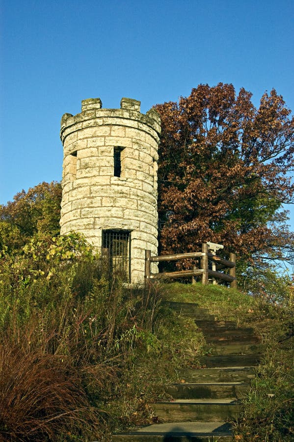 The Julian Dubuque Monument, south of Dubuque, Ia. on an Autumn day. The Julian Dubuque Monument, south of Dubuque, Ia. on an Autumn day.