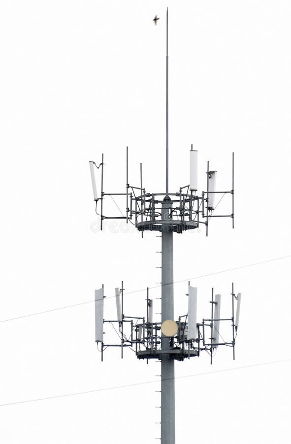 Cell phone tower in white. Cell phone tower in white