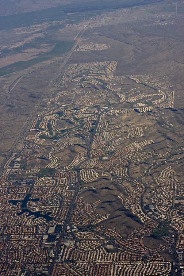 Aerial of Phoenix Arizona urban sprawl. Aerial of Phoenix Arizona urban sprawl