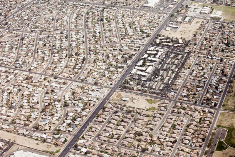 Aerial view of suburban sprawl in Phoenix, Arizona. Aerial view of suburban sprawl in Phoenix, Arizona