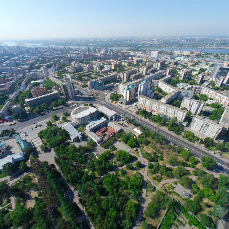 空中城市视图 免版税库存照片