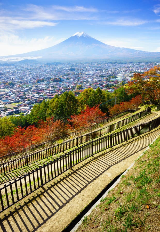 空中山景 富士,吉田市,日本 免版税库存图片 空中山景 富士,吉田市,日本 免版税库存图片