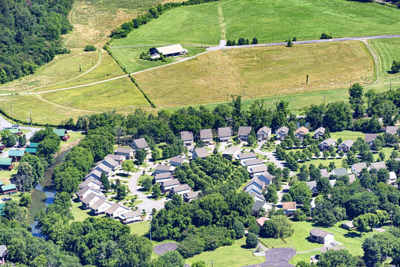 Horizontal Aerial Image Showing Urban Sprawl As New Homes Overrun Farm Land. Horizontal Aerial Image Showing Urban Sprawl As New Homes Overrun Farm Land