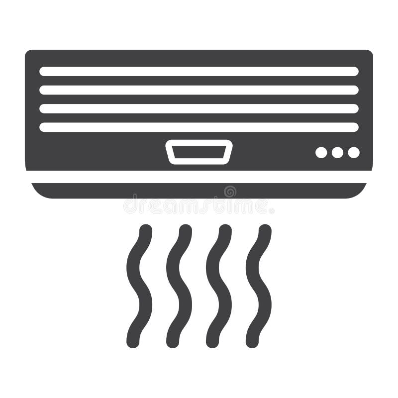 Air conditioner solid icon, electric and appliance, vector graphics, a glyph pattern on a white background, eps 10. Air conditioner solid icon, electric and appliance, vector graphics, a glyph pattern on a white background, eps 10.