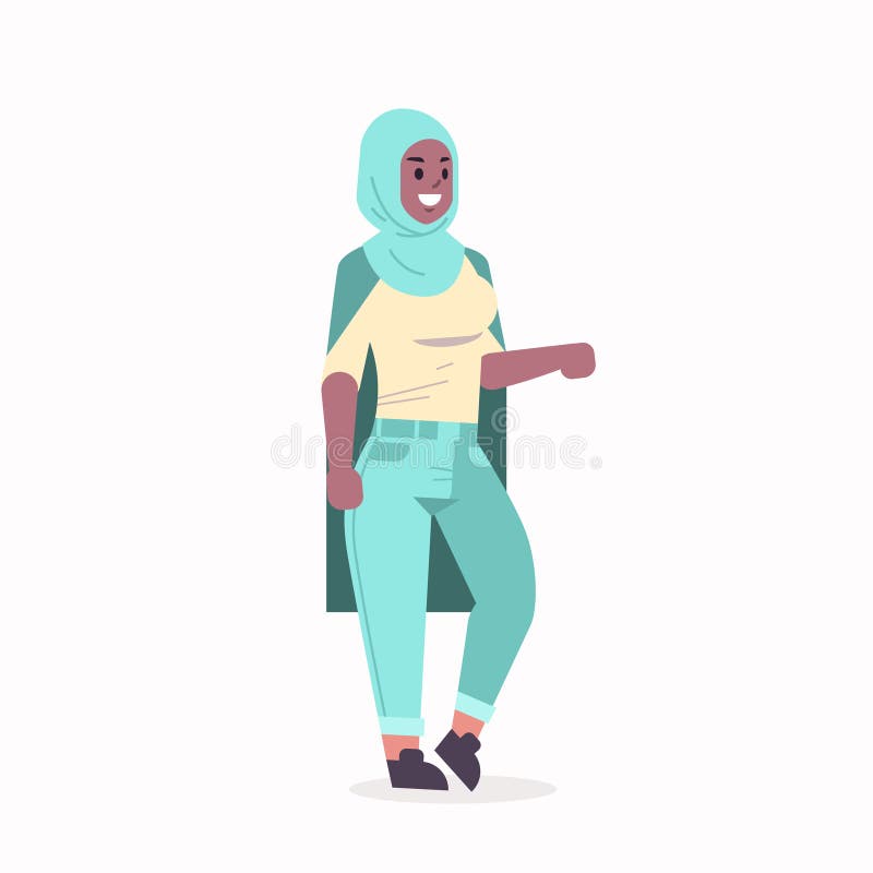 站立姿势阿拉伯人女性动画片的hijab非洲回教女孩佩带的头巾传统衣裳的阿拉伯妇女 皇族释放例证 站立姿势阿拉伯人女性动画片的hijab非洲回教女孩佩带的头巾传统衣裳的阿拉伯妇女 皇族释放例证