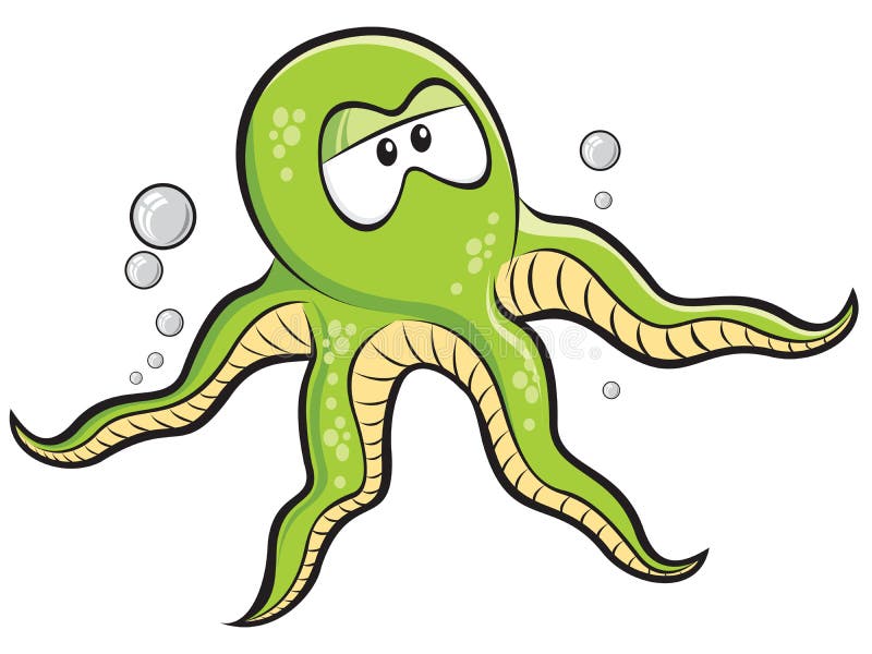 Octopus illustration 2D Cartoon Sea. Octopus illustration 2D Cartoon Sea