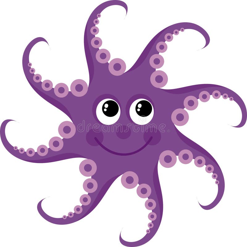 Little purple octopus with eyes. Little purple octopus with eyes