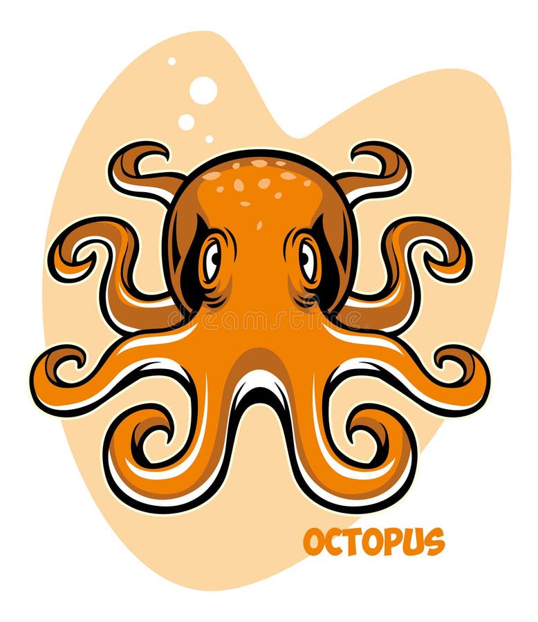 Vector character of cartoon octopus. Vector character of cartoon octopus