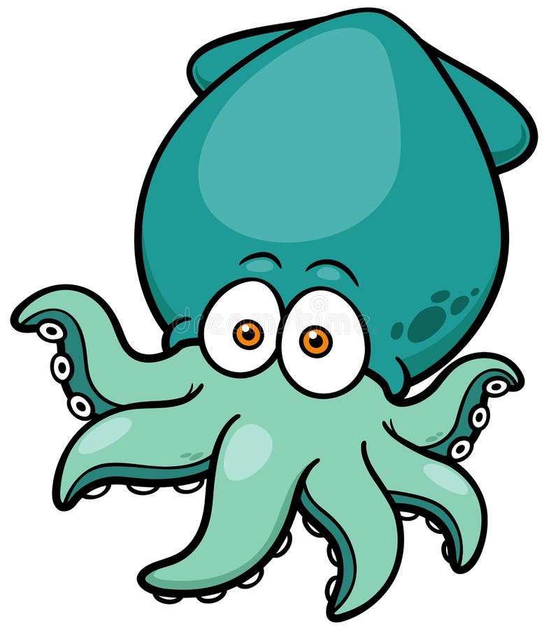 Vector illustration of Cartoon octopus. Vector illustration of Cartoon octopus