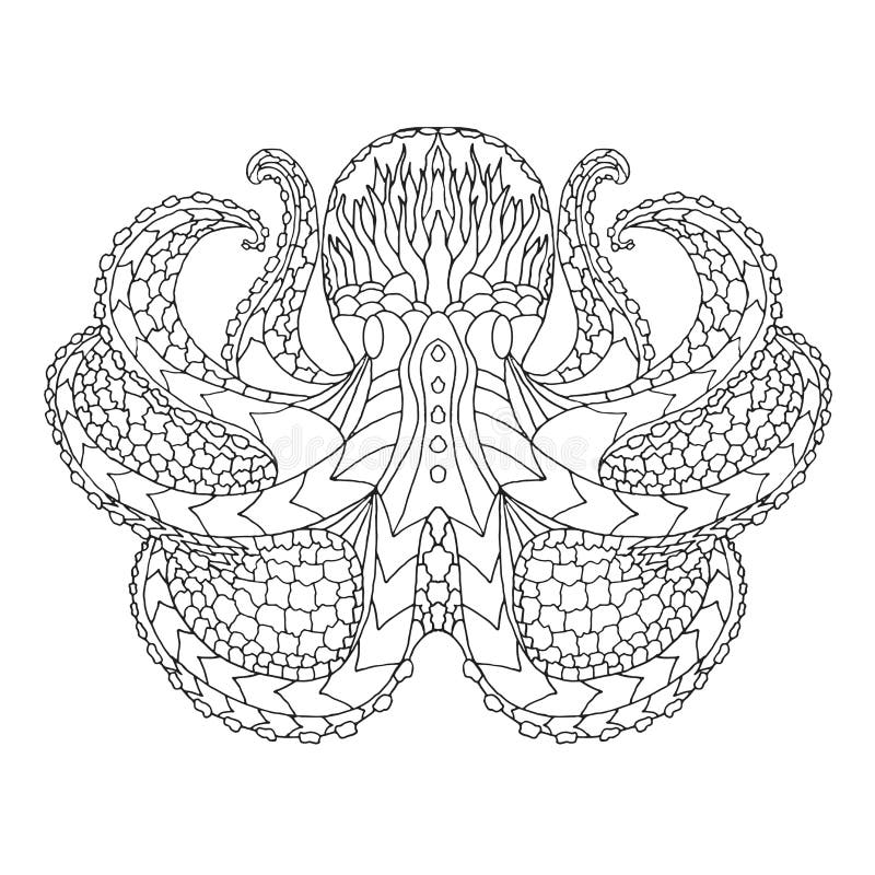Octopus. Black and white hand drawn doodle animal. Ethnic patterned vector illustration. African, indian, totem, tribal, zentangle design. Sketch for adult colouring page, tattoo, poster, print or t-shirt. Octopus. Black and white hand drawn doodle animal. Ethnic patterned vector illustration. African, indian, totem, tribal, zentangle design. Sketch for adult colouring page, tattoo, poster, print or t-shirt.