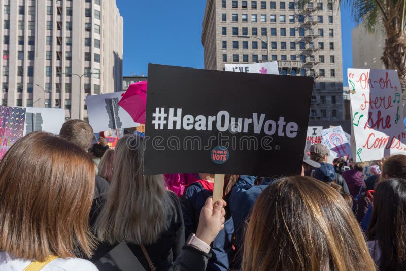 第2每年妇女` s 3月- #HearOurVote 库存照片 第2每年妇女` s 3月- #HearOurVote 库存照片
