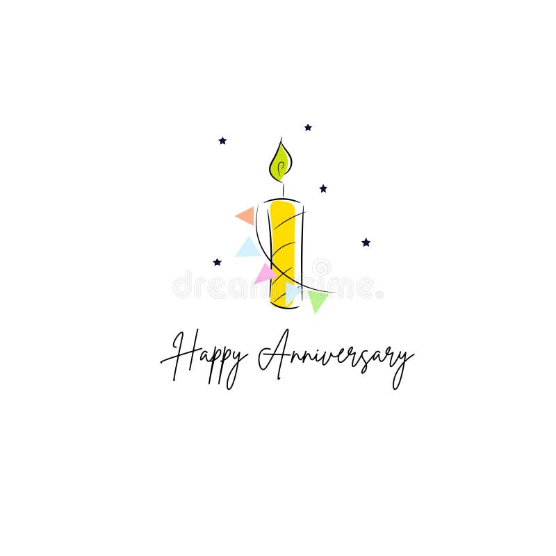 第一个生日欢乐蜡烛卡片设计模板 皇族释放例证 第一个生日欢乐蜡烛卡片设计模板 皇族释放例证