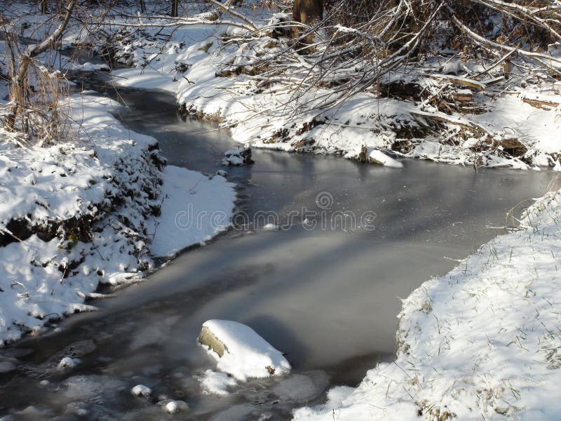 An unsurpassed picture of the snow-covered banks of a small forest river that murmurs under a thin shell of ice and sparkles with blinding specks under the rays of the frosty sun. An unsurpassed picture of the snow-covered banks of a small forest river that murmurs under a thin shell of ice and sparkles with blinding specks under the rays of the frosty sun.