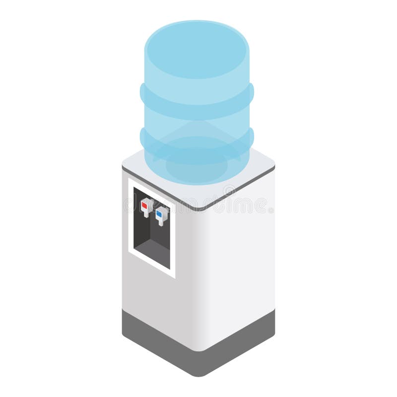 Isometric office water cooler on white background. Isometric office water cooler on white background
