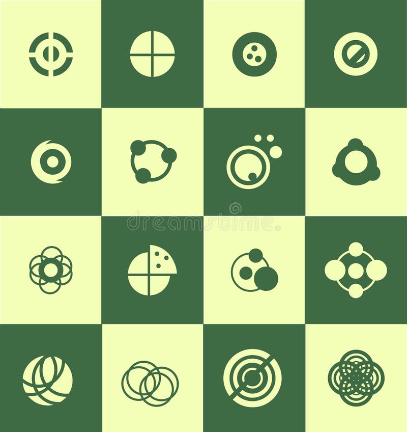 简单的平的圈子象集合 库存例证