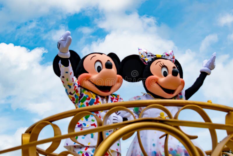 Orlando, Florida. May 10, 2019. Mickey and Minnie`s Surprise Celebration parade at Walt Disney World 2. Orlando, Florida. May 10, 2019. Mickey and Minnie`s Surprise Celebration parade at Walt Disney World 2