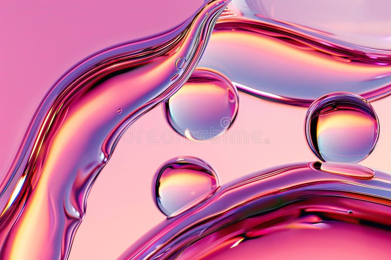 Pink abstract bubbles, liquid texture close up. Bright magenta pink background with copy space. High quality backdrop with space for text, design elements. Beauty, cosmetics, freshness, skincare AI generated. Pink abstract bubbles, liquid texture close up. Bright magenta pink background with copy space. High quality backdrop with space for text, design elements. Beauty, cosmetics, freshness, skincare AI generated