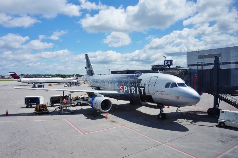 Minneapolis, MN -An Airbus A319 from Spirit Airlines (NK) at the Minneapolis-Saint Paul International Airport (MSP). Spirit is ranked the worst airline in the United States. Minneapolis, MN -An Airbus A319 from Spirit Airlines (NK) at the Minneapolis-Saint Paul International Airport (MSP). Spirit is ranked the worst airline in the United States.