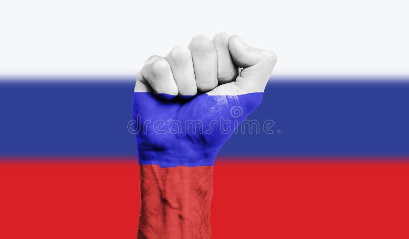 National flag painted on a clenched fist. National flag painted on a clenched fist