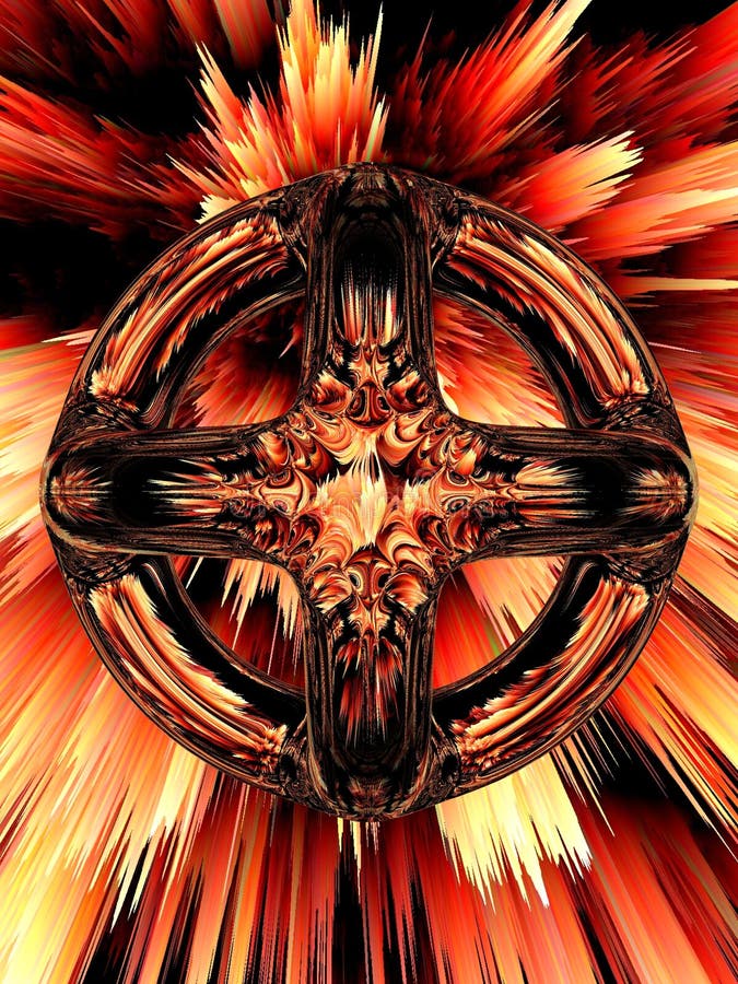 shiny glass torus knot designs from exploding red-hot lava and molten magma red orange and yellow colours background in 3D illustration. shiny glass torus knot designs from exploding red-hot lava and molten magma red orange and yellow colours background in 3D illustration