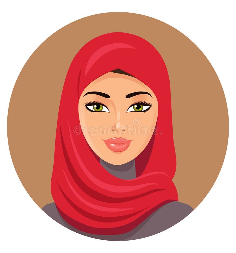 红色hijab的阿拉伯回教妇女 也corel凹道例证向量 库存例证 红色hijab的阿拉伯回教妇女 也corel凹道例证向量 库存例证
