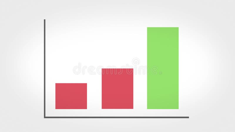 红色和绿色比较条形图绿色增长最快的进度摘要报告新的2d动画