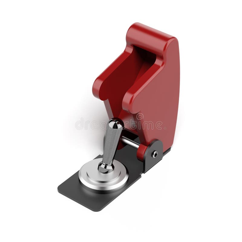 Red switch isolated on a white background. 3d render. Red switch isolated on a white background. 3d render