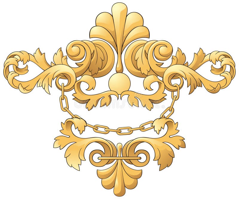 Gold heraldic cartouches for an decorate of projects. Design element. Gold heraldic cartouches for an decorate of projects. Design element.