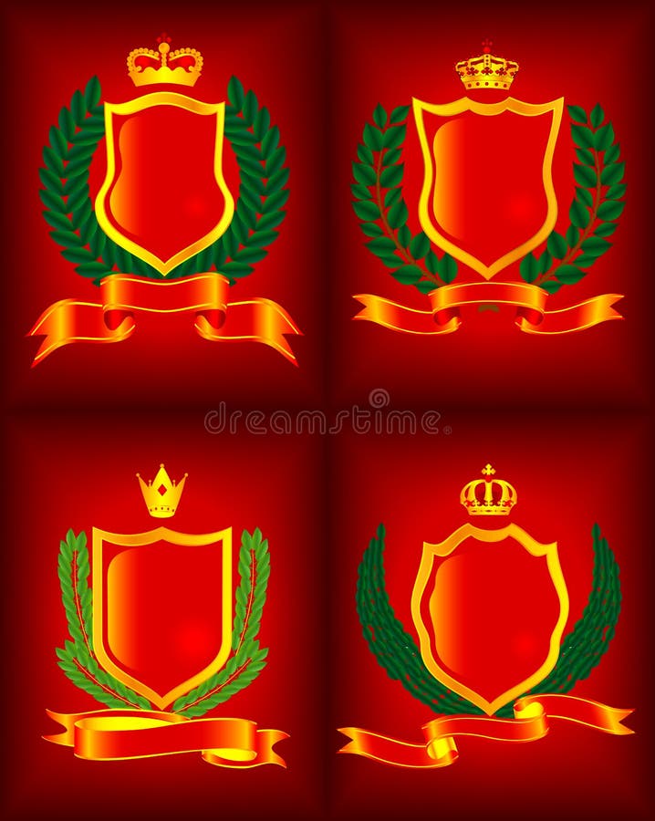 Four heraldic escutcheon. The vector image. Four heraldic escutcheon. The vector image.