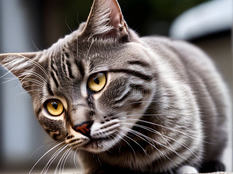 细小角度的街猫特写 皇族释放例证