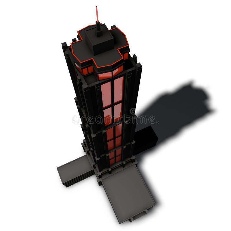 A pictogram of a skyscraper to symbolize architectural visualization. A pictogram of a skyscraper to symbolize architectural visualization