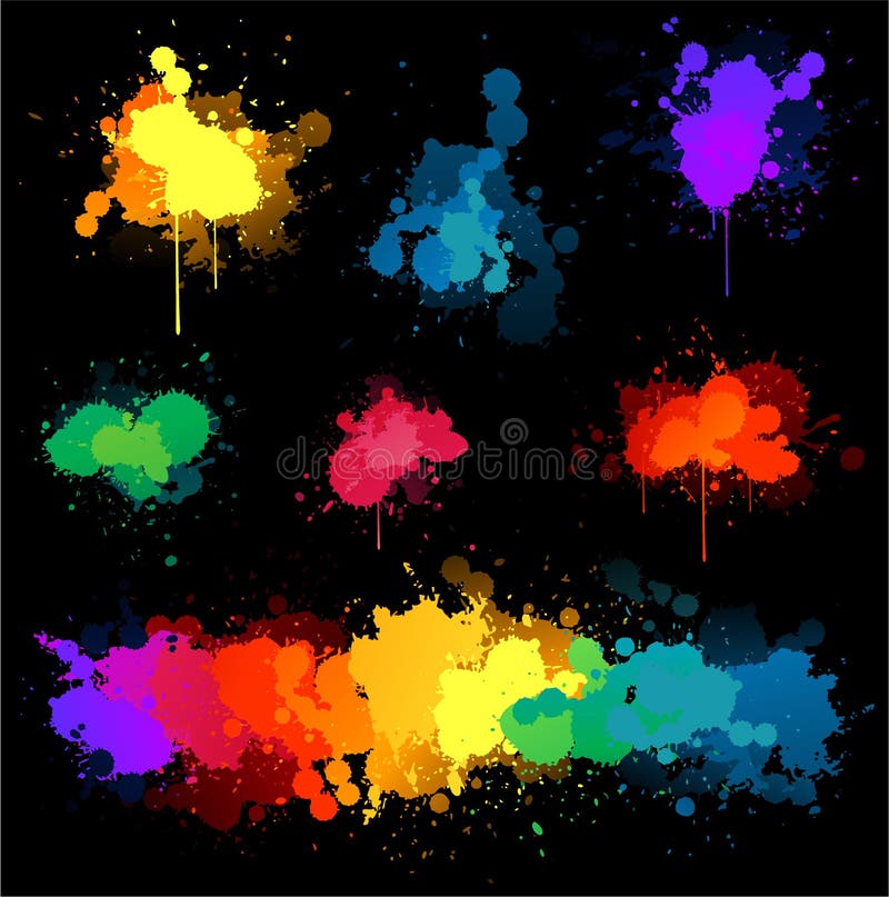 Vector paint splat on black background. Vector paint splat on black background