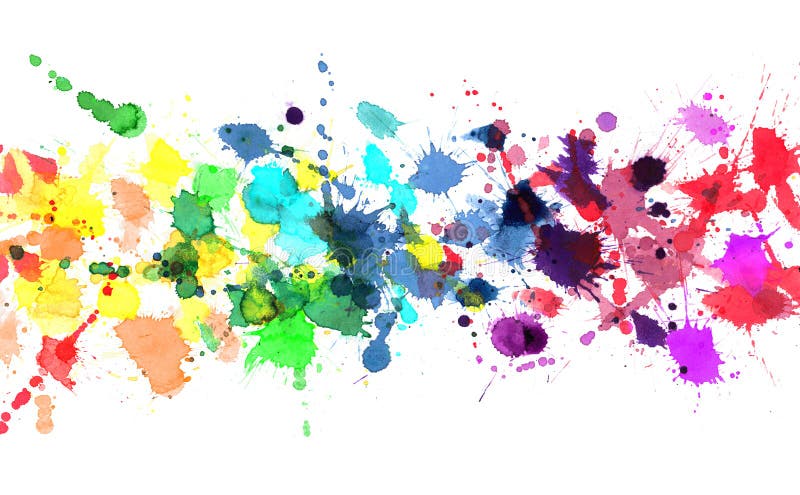 Rainbow of watercolor paint on white. Rainbow of watercolor paint on white