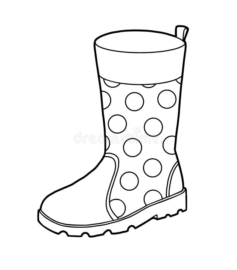 Coloring book for children, Rubber boots. Coloring book for children, Rubber boots