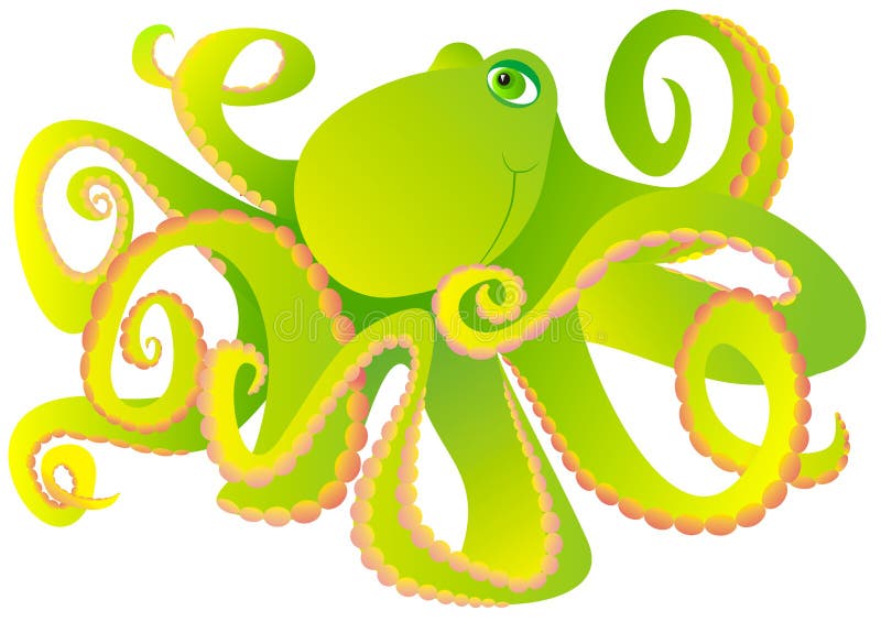 Octopus on a white background. Vector illustration. Octopus on a white background. Vector illustration